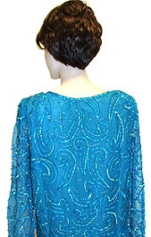 Full Sleeves Sequined Silk Chiffon Blouse — back