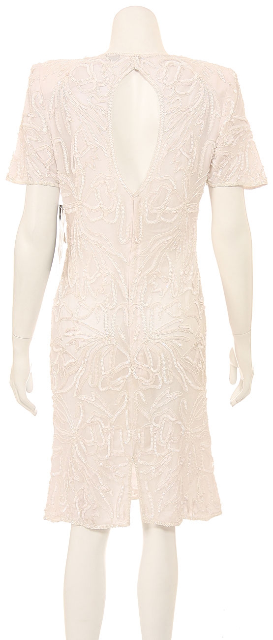 Knee Length Fully Sequined Cocktail Dress — back