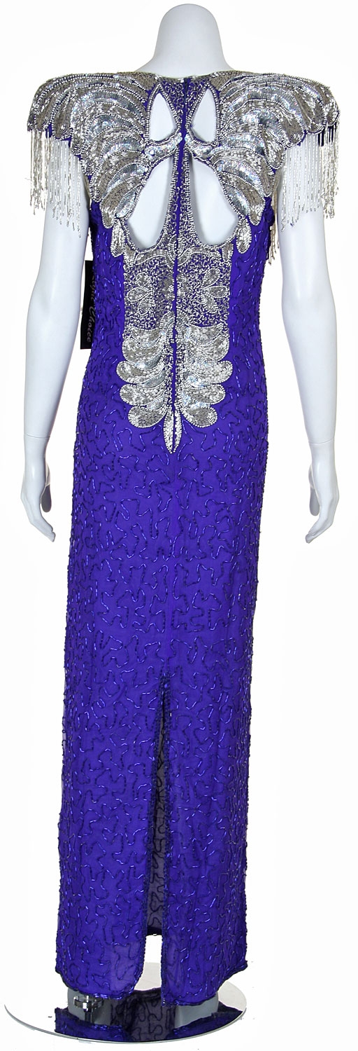 Elegant Hand Beaded Formal Gown — back