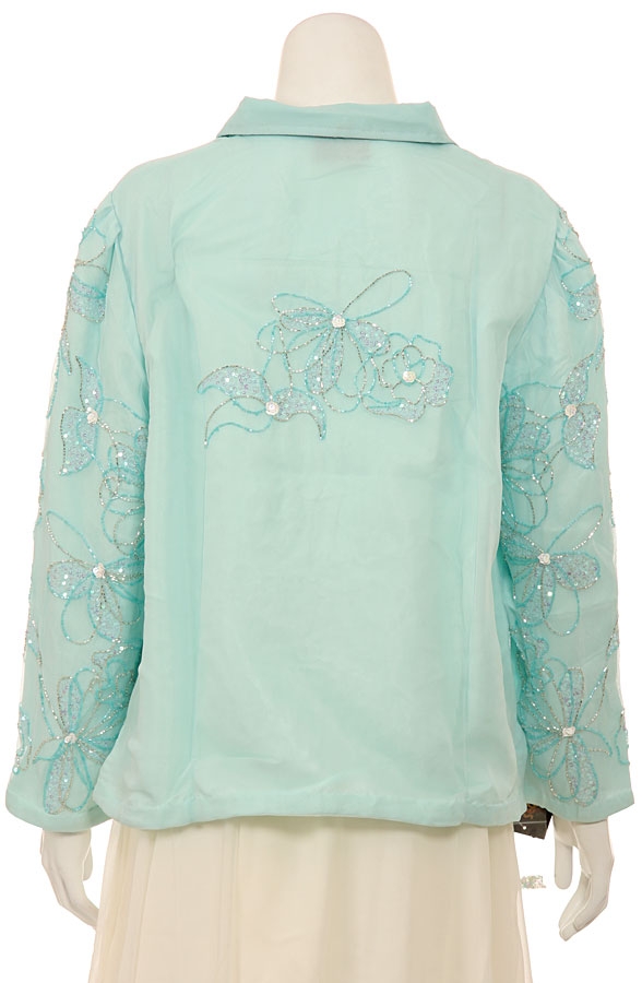 Flower Sequin Designed Long Sleeve Jacket — back