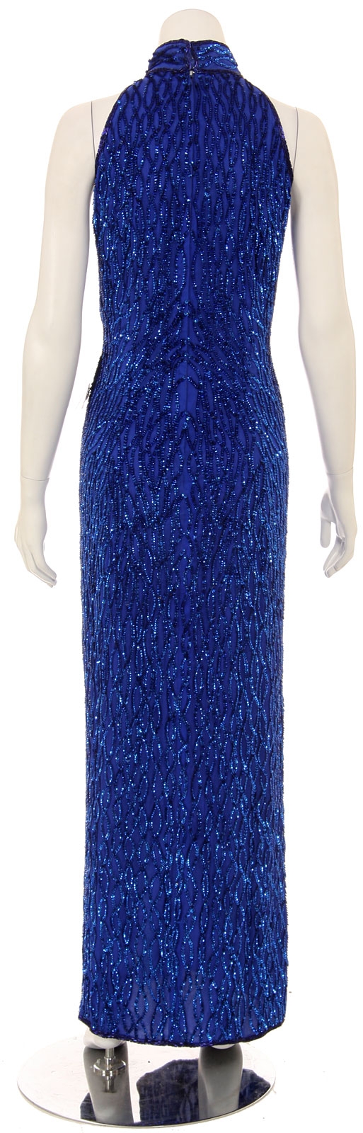 Halter Neck Full Length Sequined Dress — back
