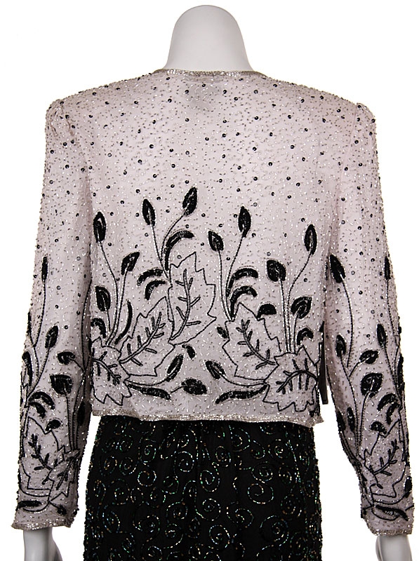 Floral Pattern Beadwork Jacket — back