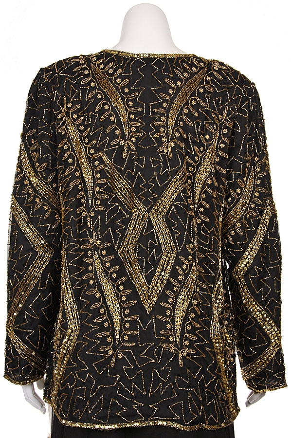Symmetrical Design Hand Beaded Jacket — back