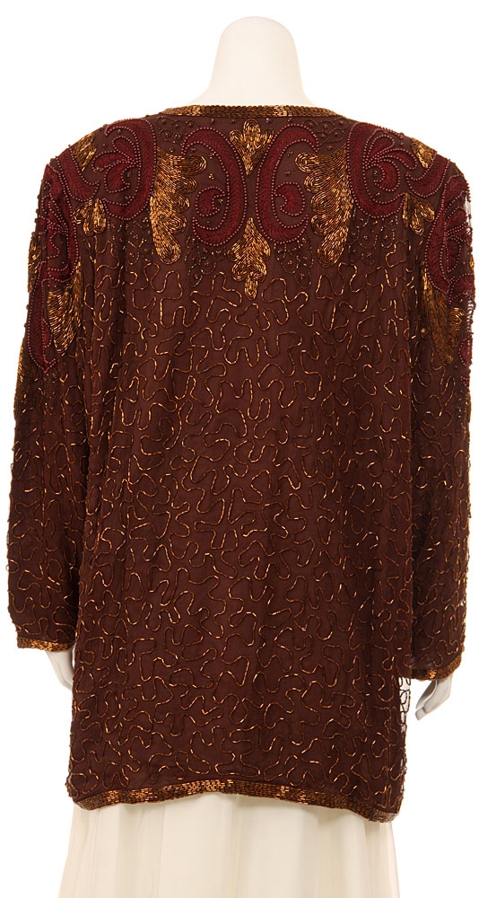 Hand Beaded Long Sleeve Sequined Jacket — back