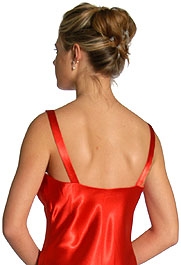 Floral Strapped Full Length Satin Formal Dress — back