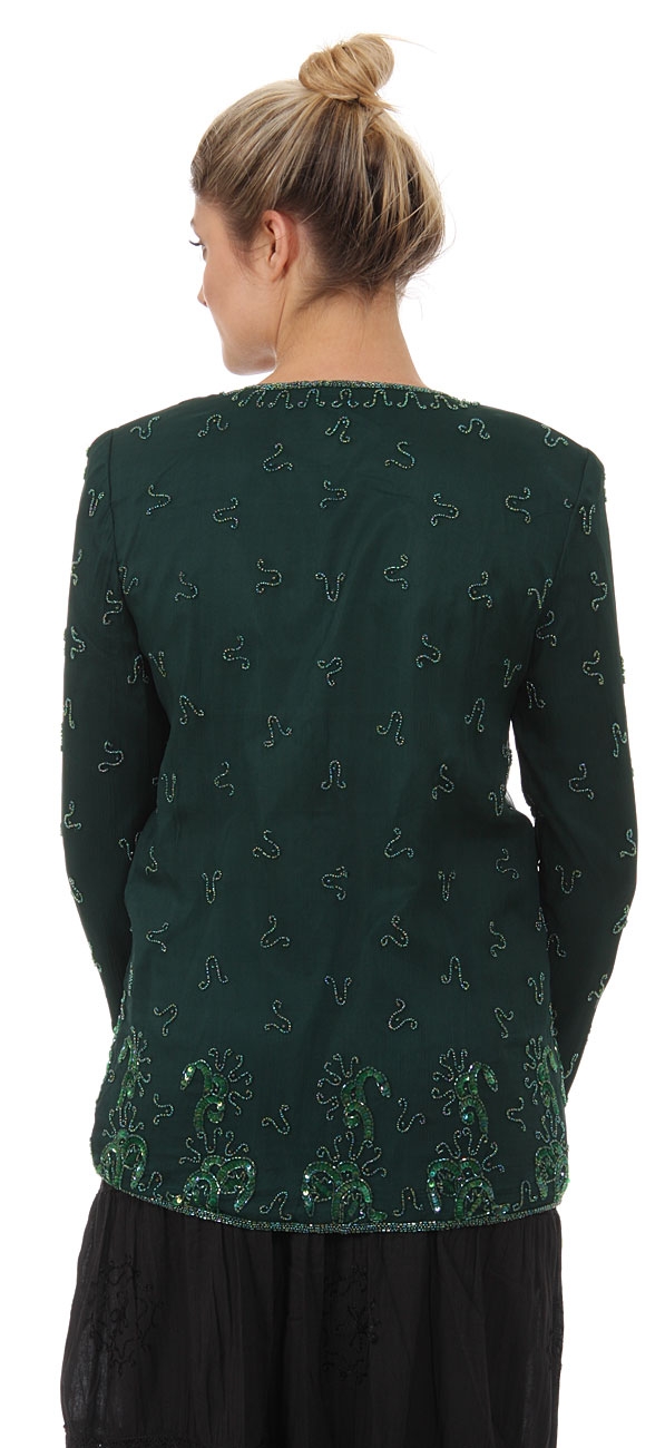 Hand Beaded Jacket with an Elaborate Border — back
