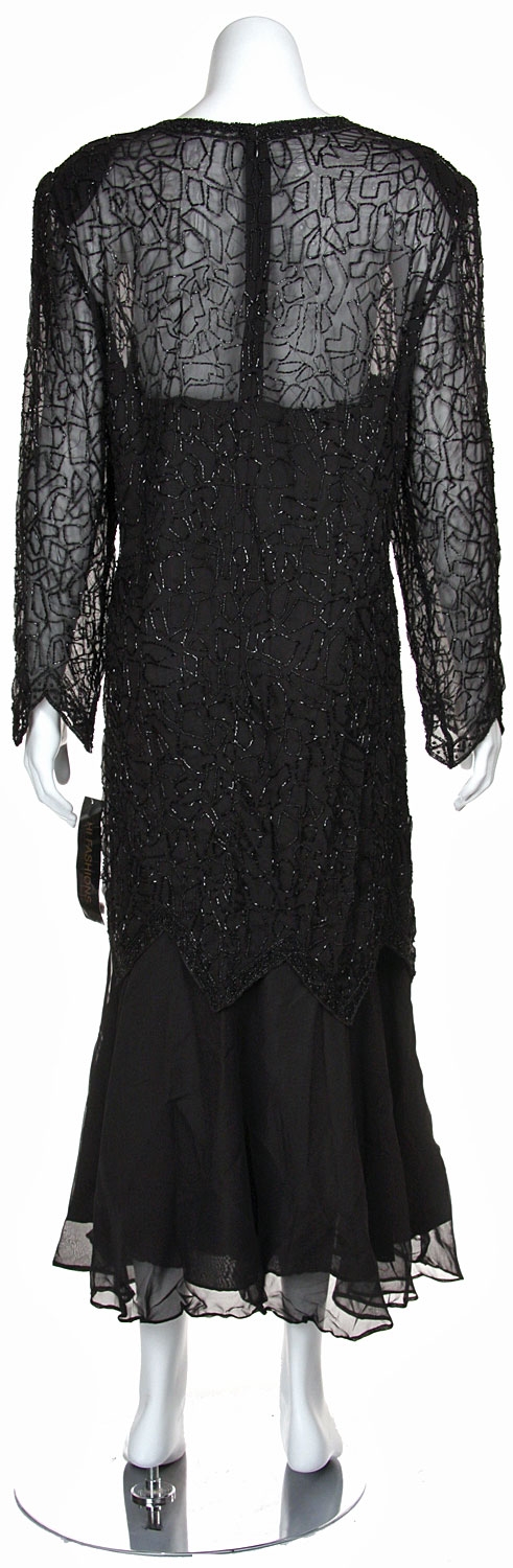 One Piece Beaded Formal Evening Dress — back