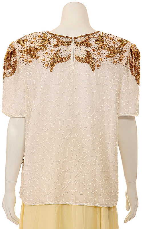 Symmetrical Hand Beaded Sequin Blouse — back