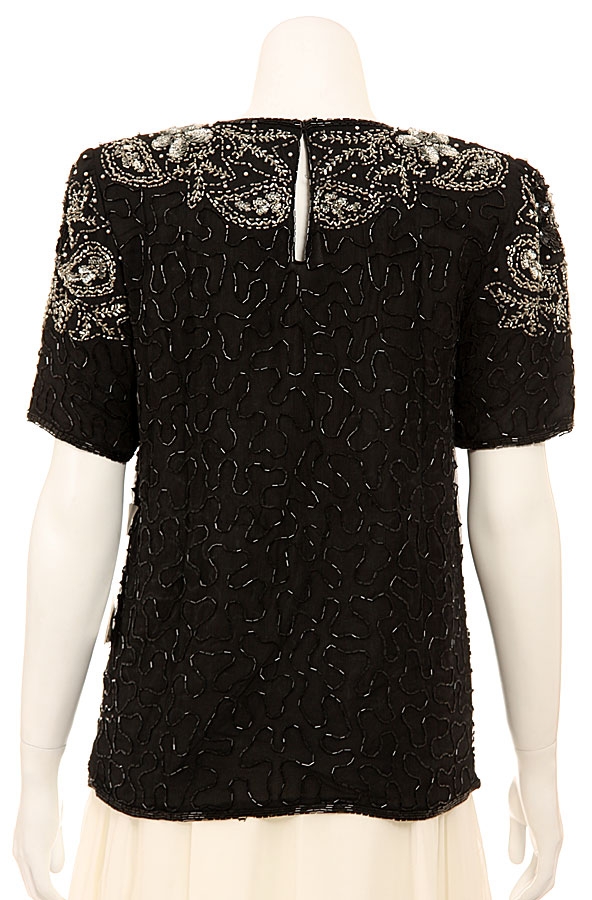 Pull-over Sequin Beaded Top — back