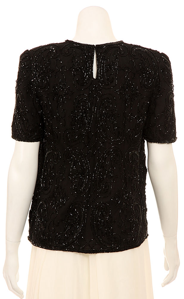 Curving Hand Beaded Detail Top — back