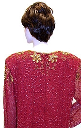 Full Beaded Sequin Formal Dress — back