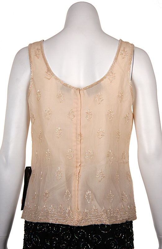 Broad Strapped Beaded Blouse — back in Peach