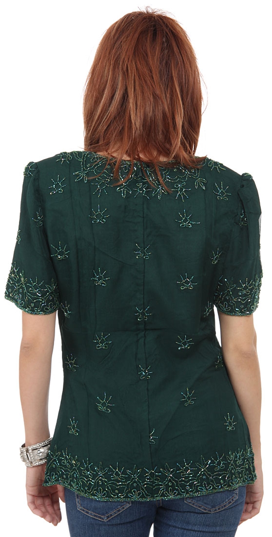 Decorative Bordered Beaded Blouse — back
