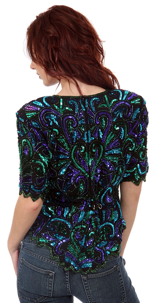 Fully Sequined Beaded Blouse — back
