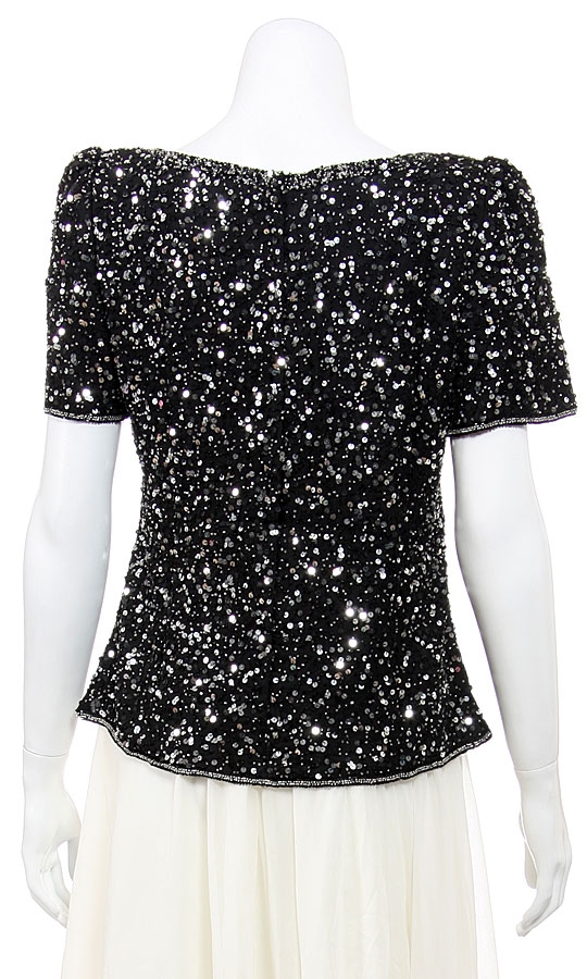 Sparkling Night Hand Sequined Blouse — back