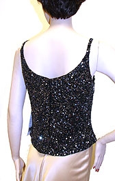 Black/Silver Sequin Beaded Blouse — back