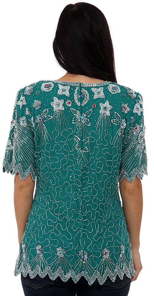 Celestial Hand Beaded/Sequin Blouse — back