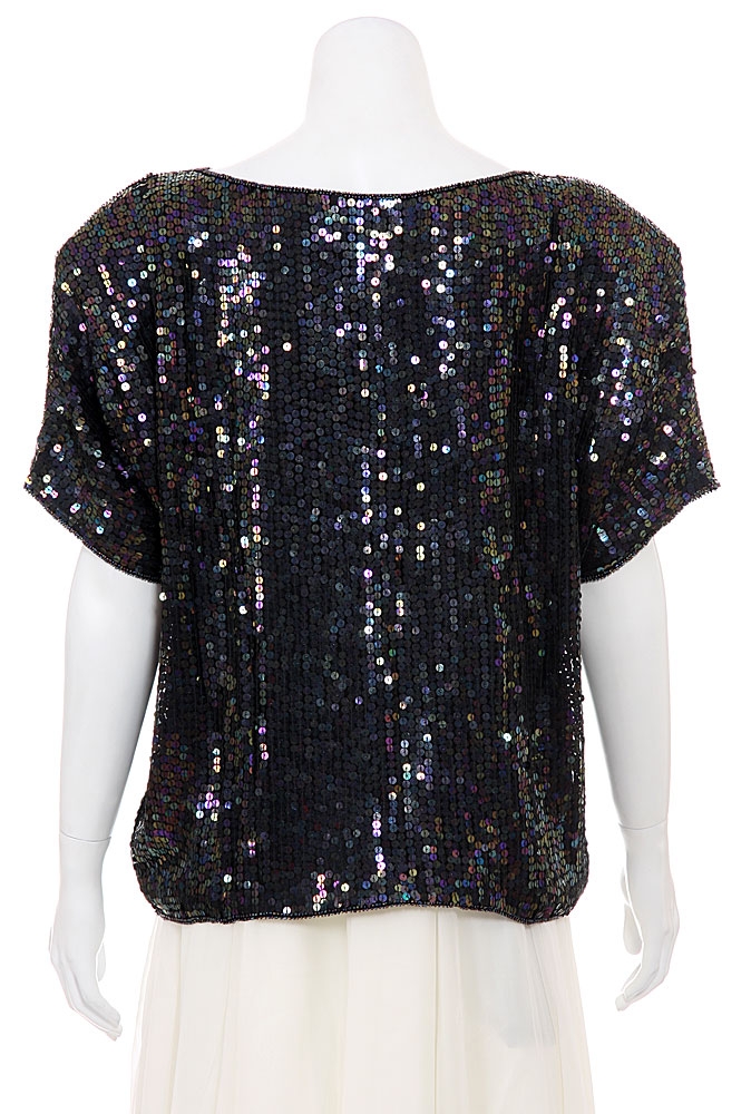 Deary Floral Hand Beaded Pull Over Top — back