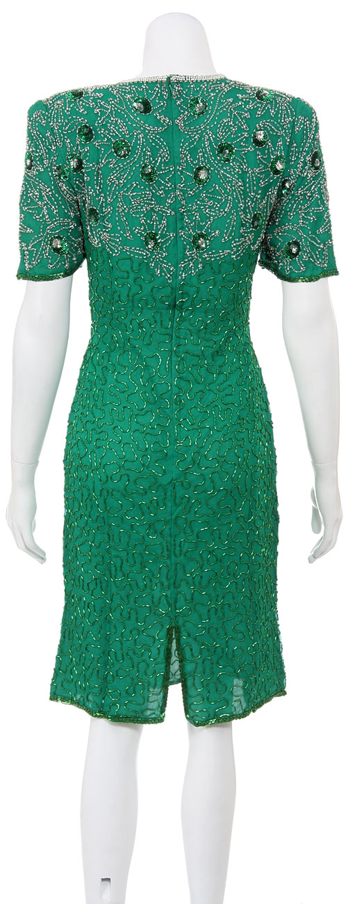 Floating Drops Hand Beaded and Sequined Dress — back