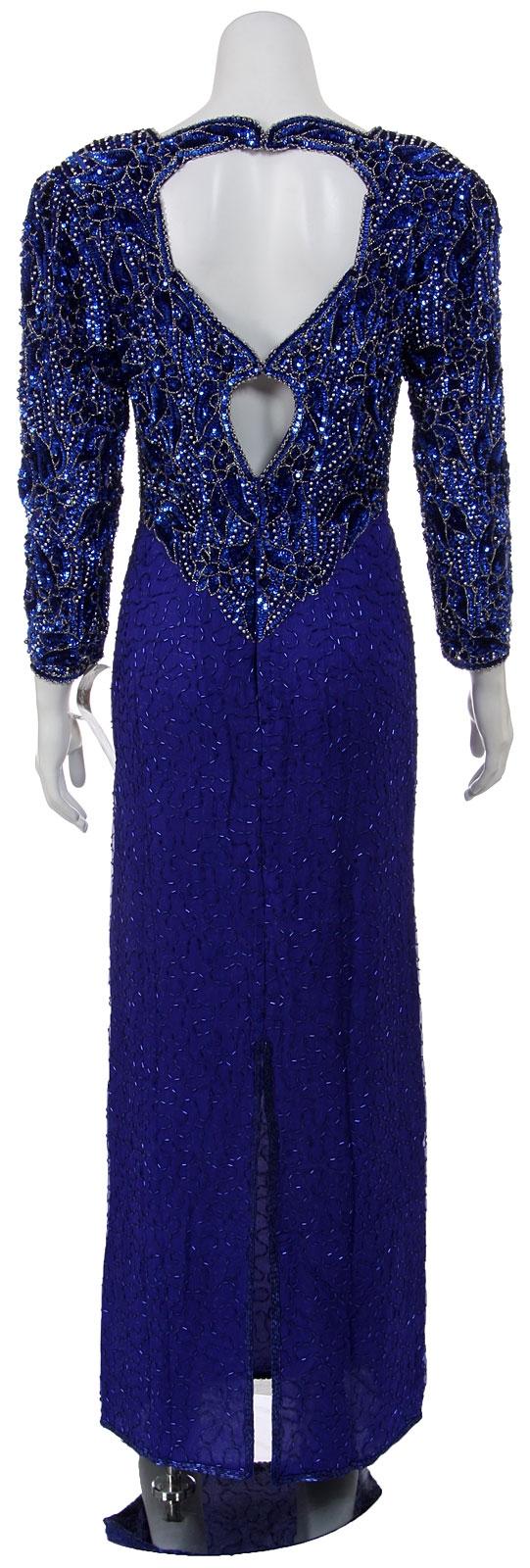 Full Sleeve Sweetheart Sequined Mother of the Bride Dress — back