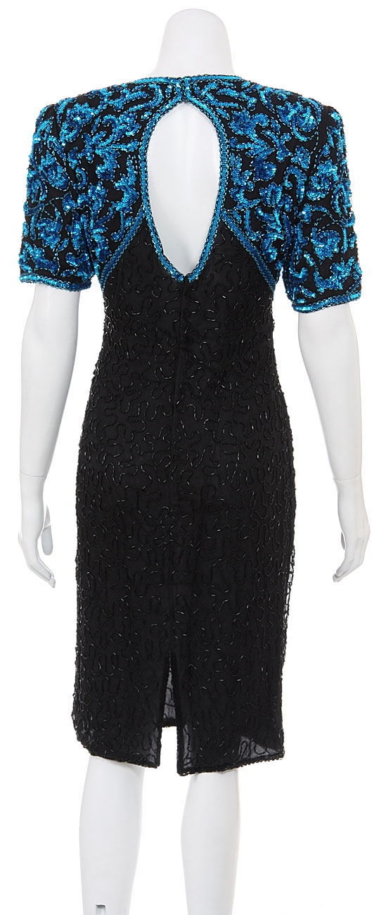 Hand Beaded Formal/Cocktail Short Dress — back