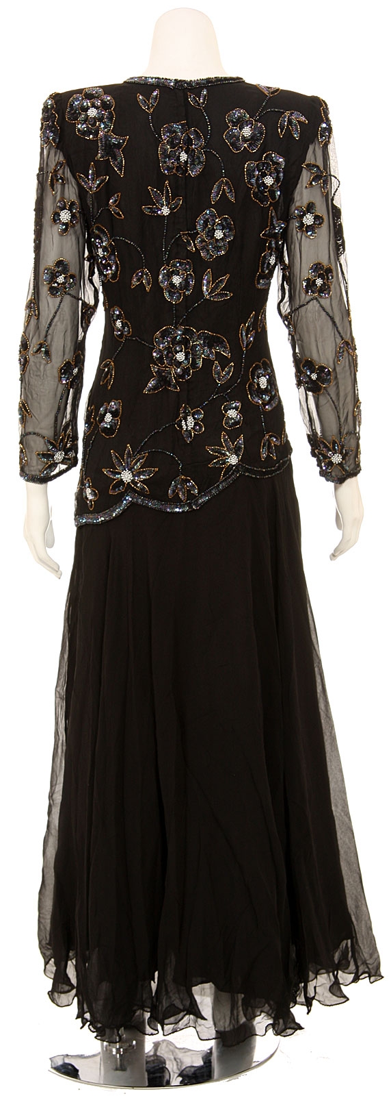Rich Petals Hand Beaded Formal Gown — back