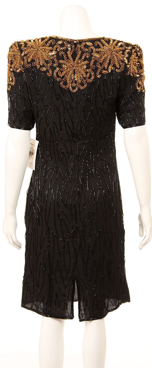 Knee Length Sequined Gown — back