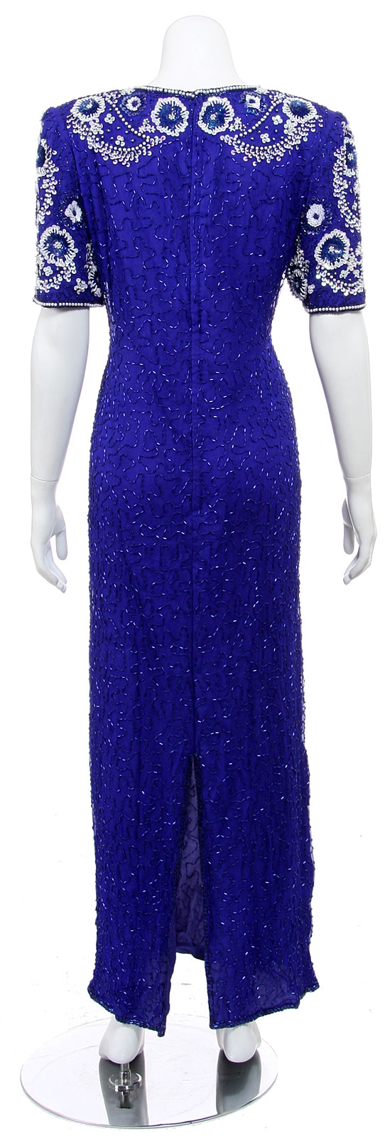 Short Sleeved Fully Hand Beaded Gown — back