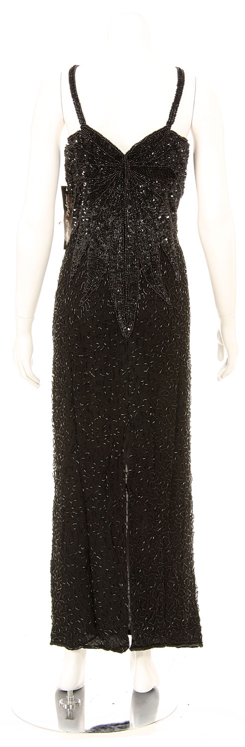 Full Length Floral Design Evening Gown — back