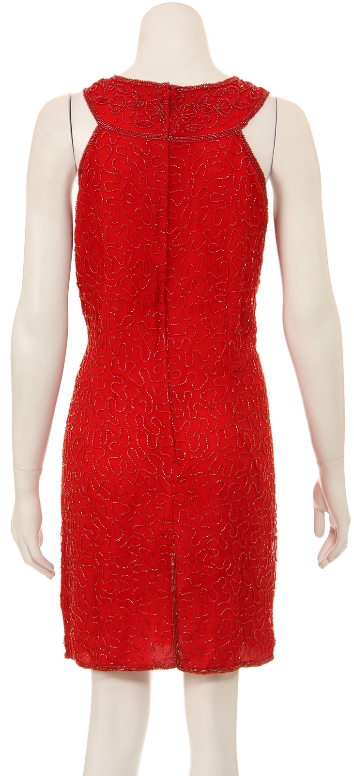 Wavy X Beaded Short Cocktail Dress — back