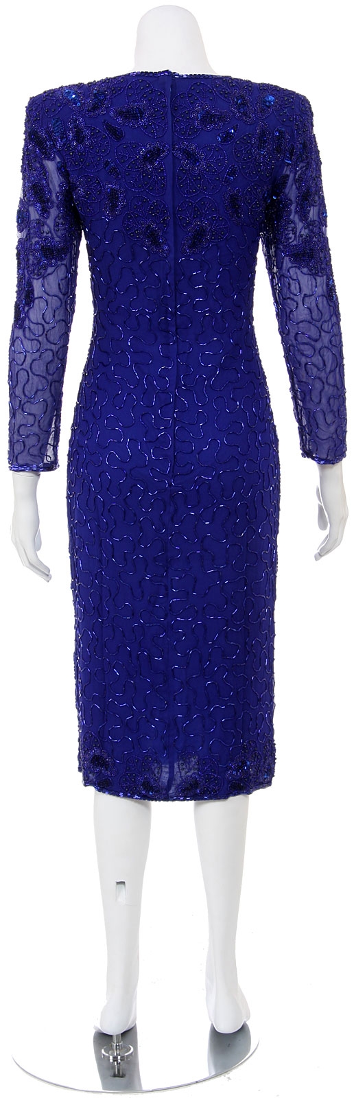 Leaf Fans Hand Beaded and Sequined Dress — back
