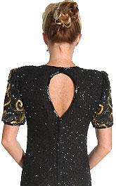 Keyholed Back Short Sleeve Long Dress — back