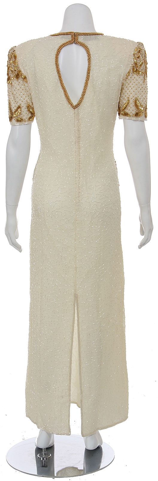 Fairy Tale Hand Beaded Short Sleeved Gown — back