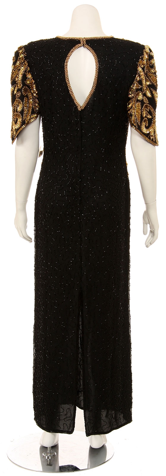 Full Length V-Neck Evening Gown — back
