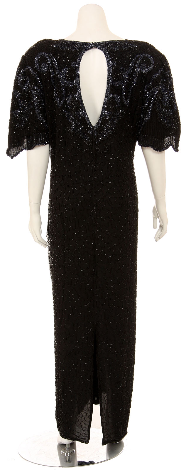 Flower Petal Sleeve Formal Gown — back
