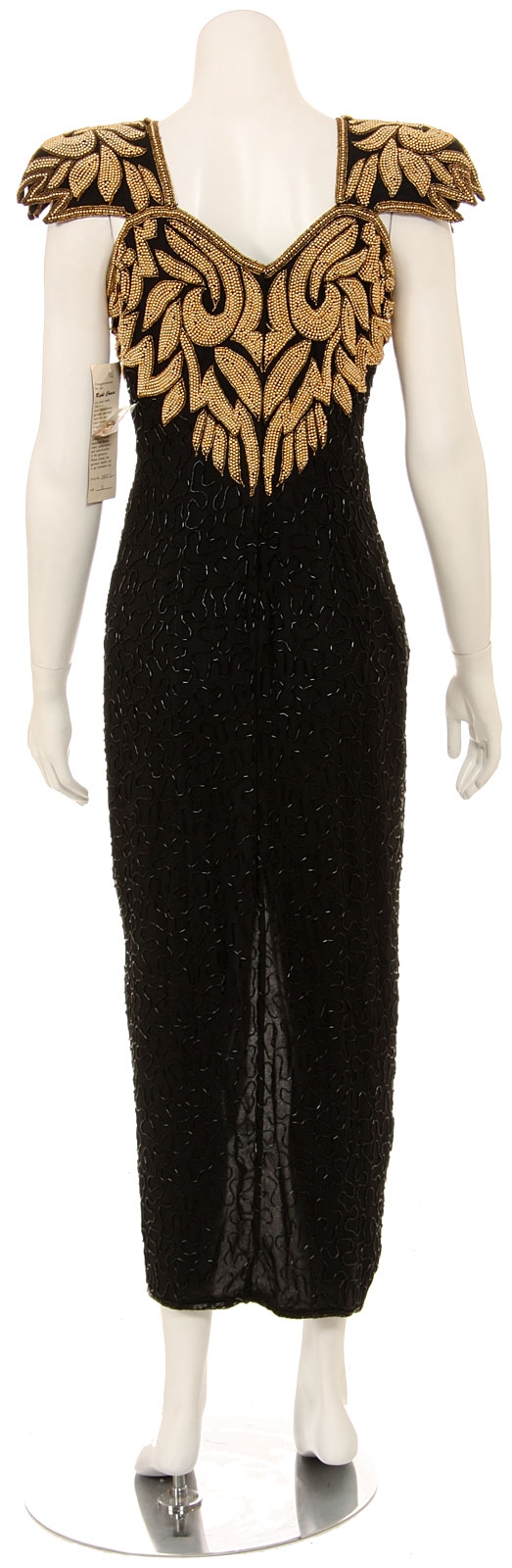 Short Sleeve Fully Sequined Formal Dress — back