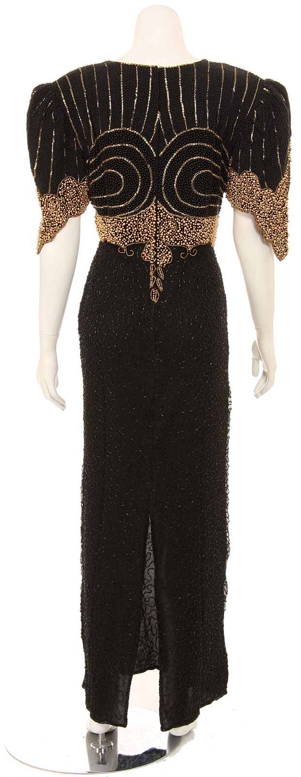 Crown Waist Hand Beaded Gown — back