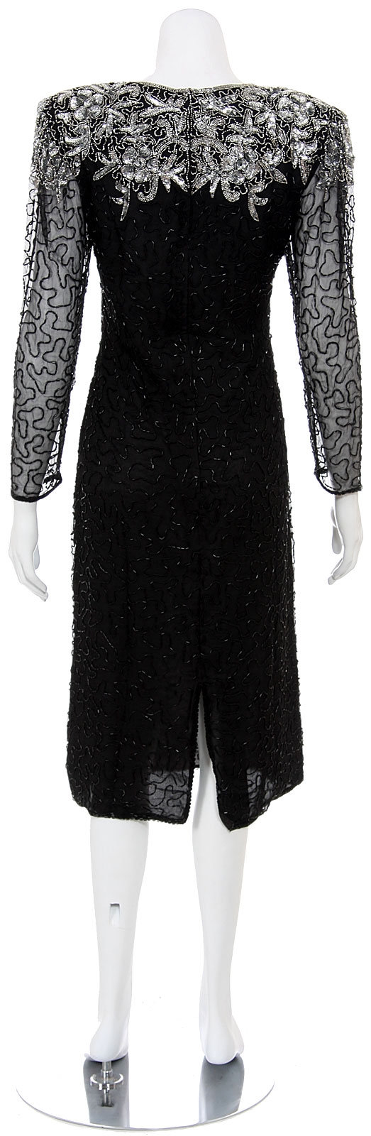 Adorned Sequin Flowered Hand Beaded Dress — back