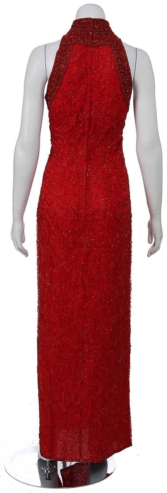 Elaborated Hand Beaded/Sequined Long Dress — back