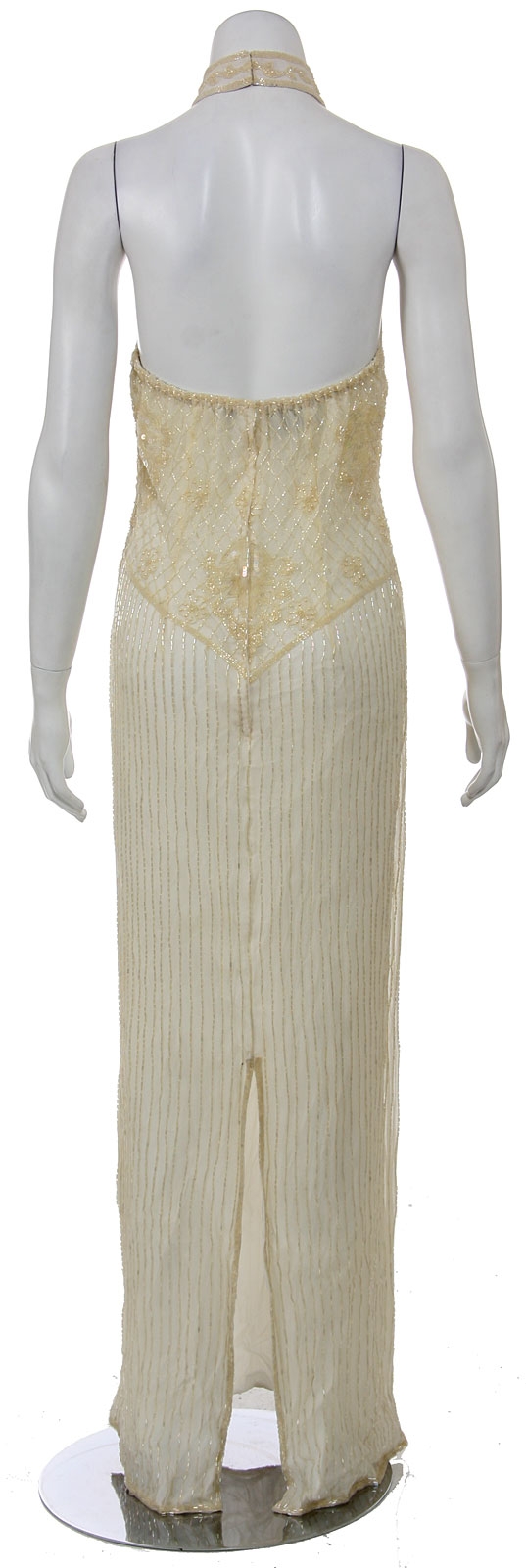 Capturing Flowers Hand Beaded/Sequined Long Dress — back