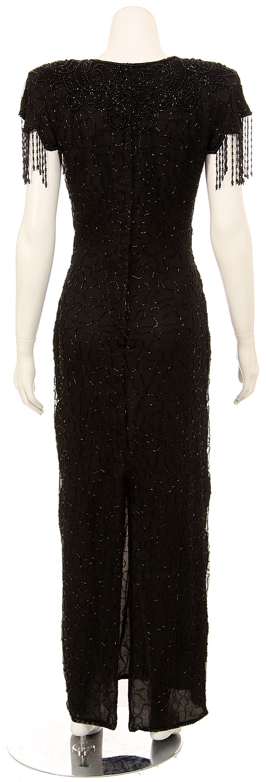 Side Rain Hand Beaded Formal Gown — back