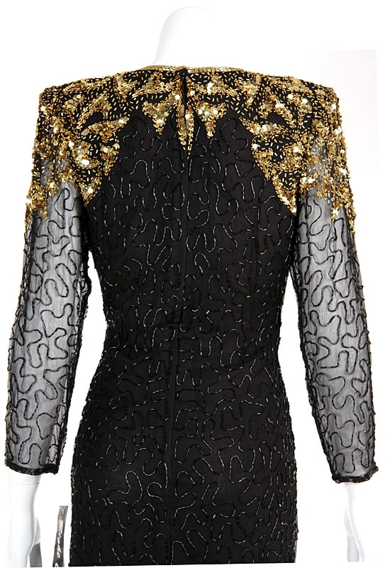 Tea Length Cocktail Dress with Decorative Hem — back