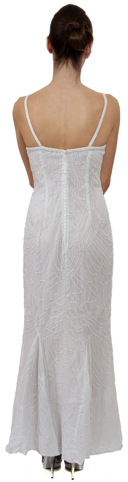 Full Length Beaded Formal Dress — back