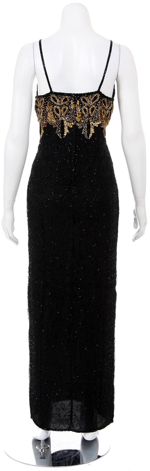 Masquerade Hand Beaded/Sequined Cocktail Dress — back