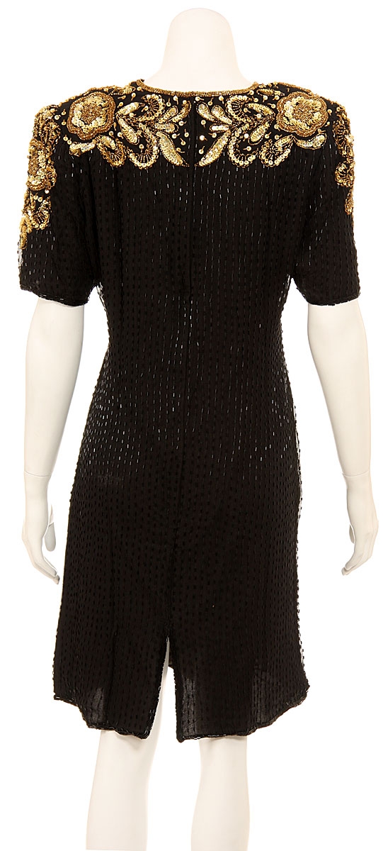 Blooming Sequined Flowered Short Dress — back