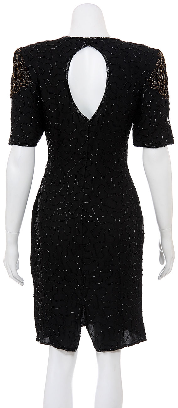 Growing Paradise Hand Beaded Short Dress — back