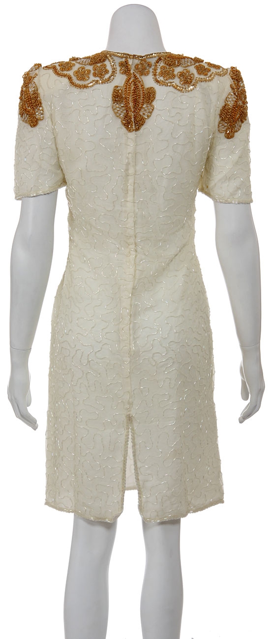Humming Flowers Hand Beaded/Sequined Dress — back