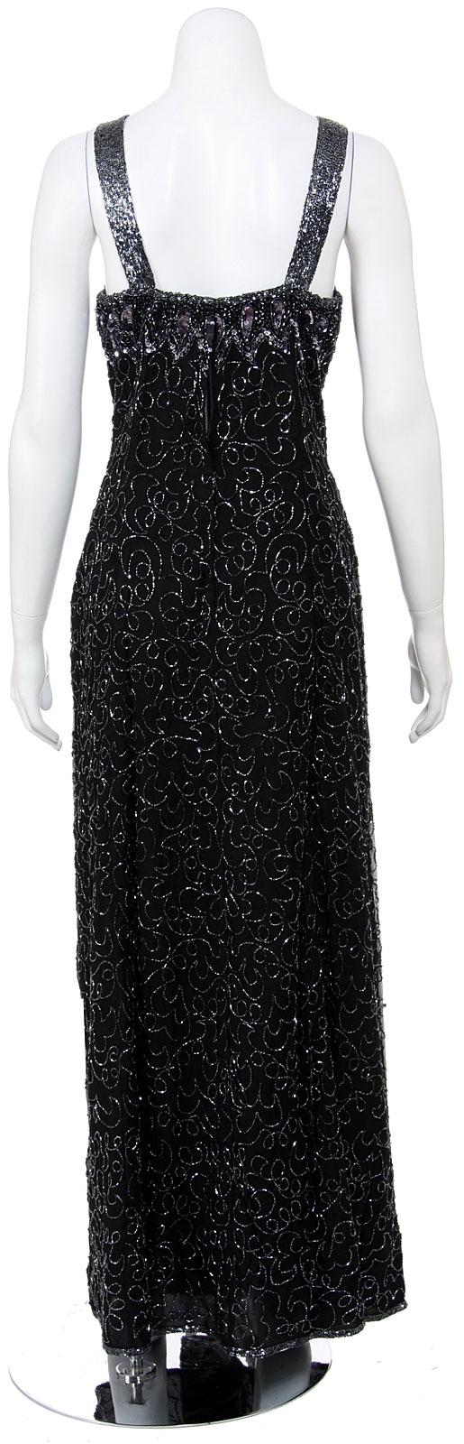 Cutout Straps Hand Beaded/Sequined Long Dress — back