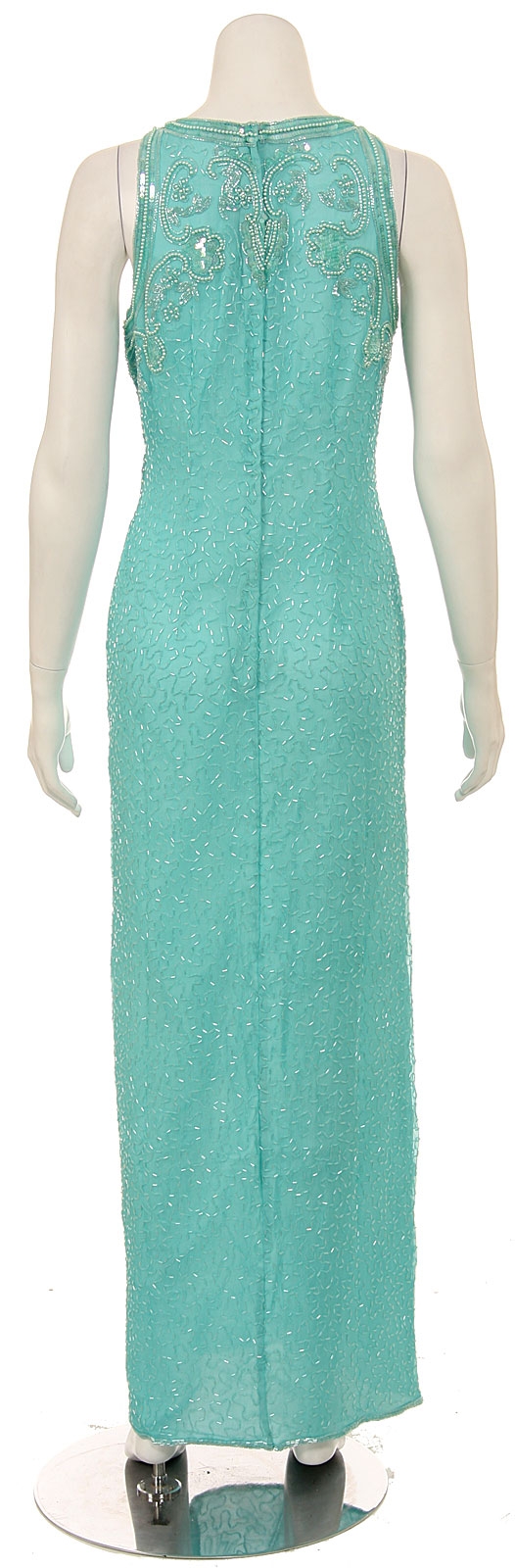 Pearl Pendant Beaded Long Formal Dress — back