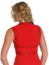 Belted Design Sleeveless Formal Dress — back